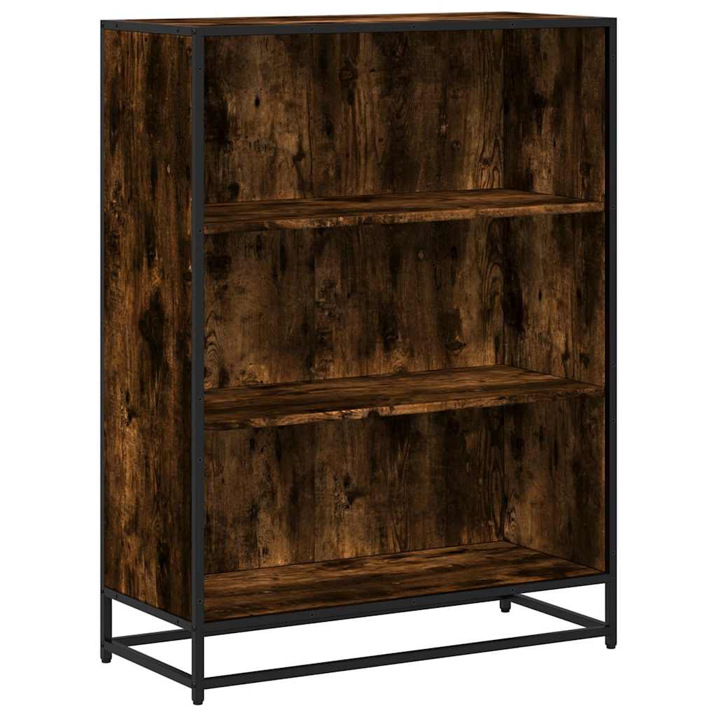 füstös tölgy színű szerelt fa könyvszekrény 80,5x35x107,5 cm