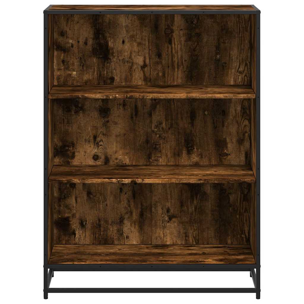 füstös tölgy színű szerelt fa könyvszekrény 80,5x35x107,5 cm