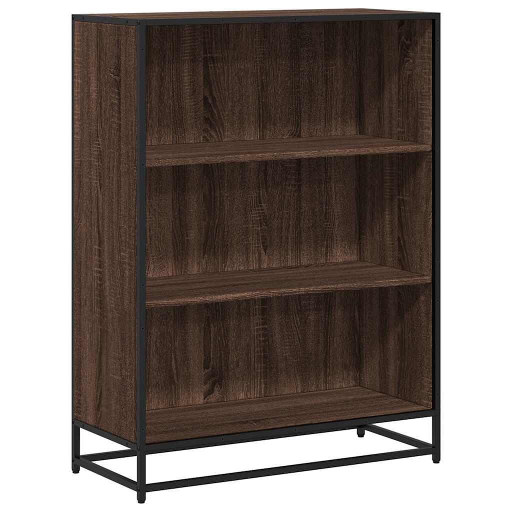 barna tölgyszínű szerelt fa könyvszekrény 80,5x35x107,5 cm