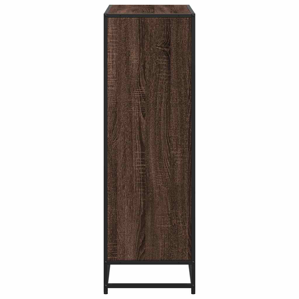 barna tölgyszínű szerelt fa könyvszekrény 80,5x35x107,5 cm