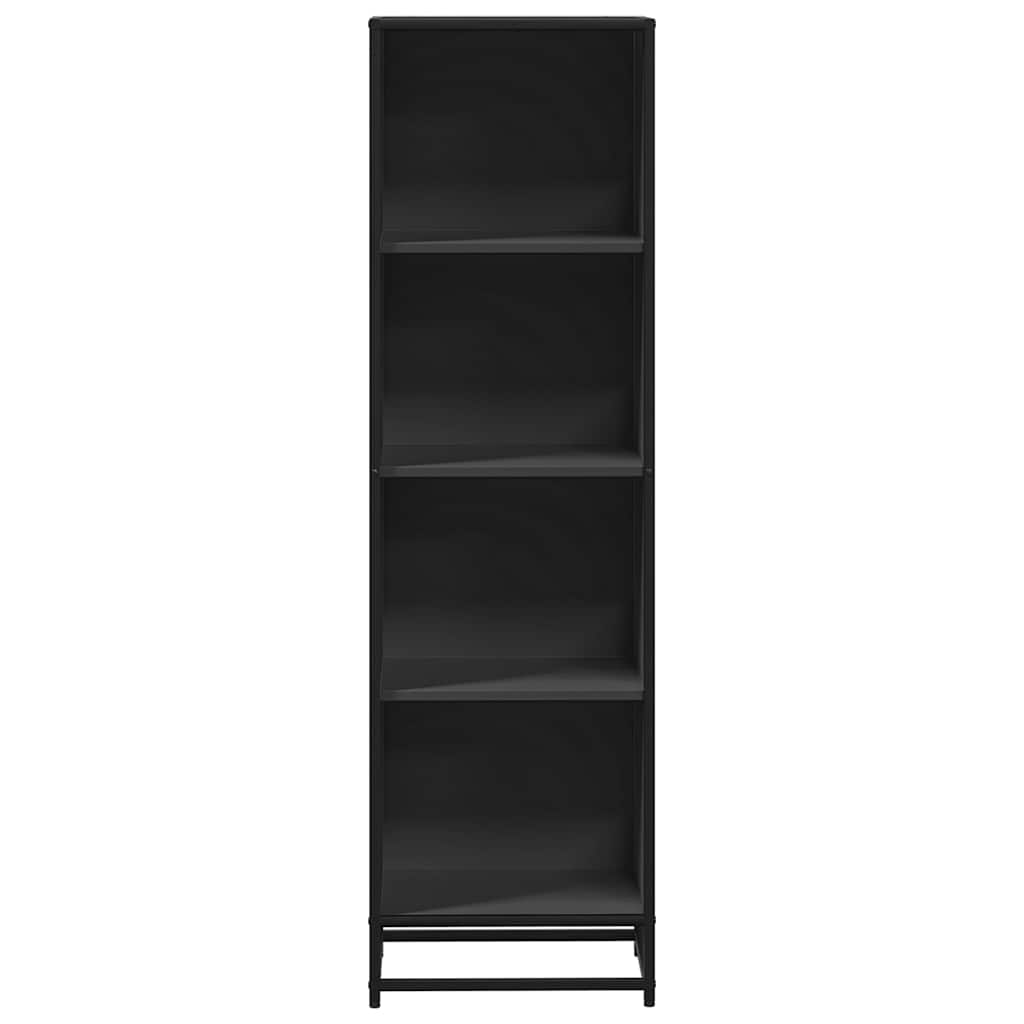 fekete szerelt fa könyvszekrény 40x35x139 cm