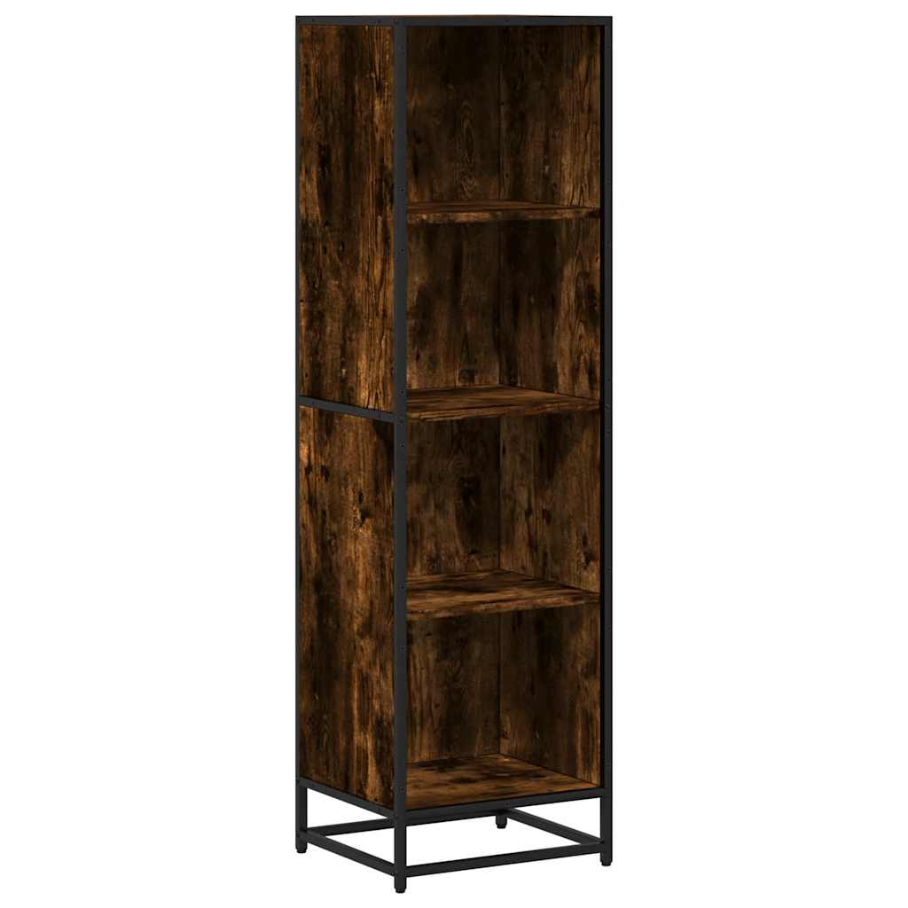 füstös tölgy színű szerelt fa könyvszekrény 40x35x139 cm