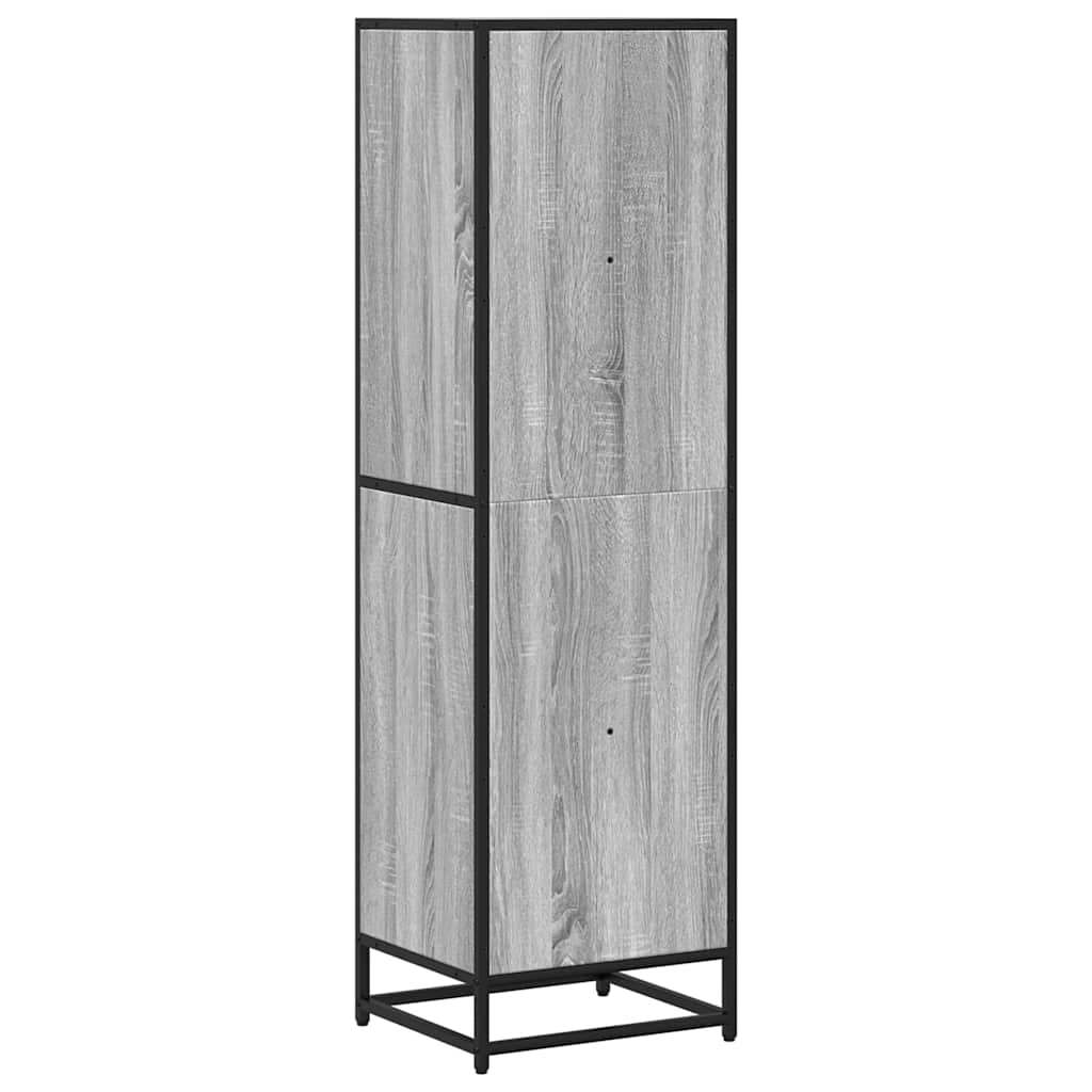 szürke sonoma színű szerelt fa könyvszekrény 40x35x139 cm
