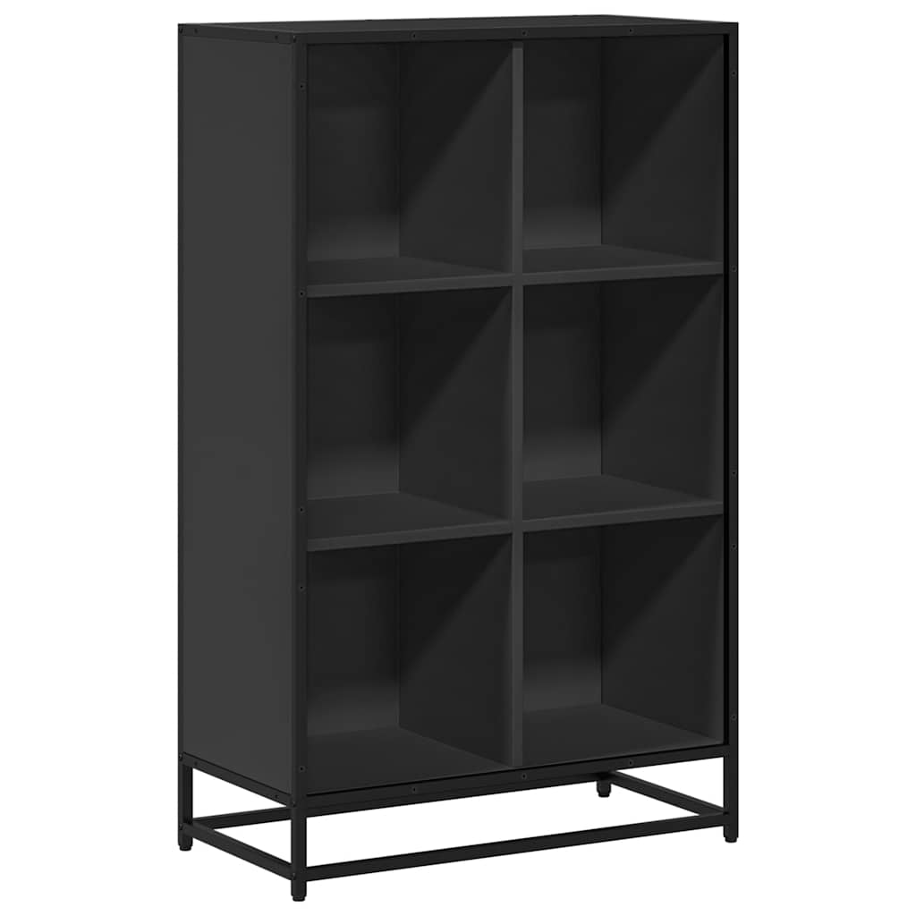 fekete szerelt fa könyvszekrény 65,5x33x107,5 cm
