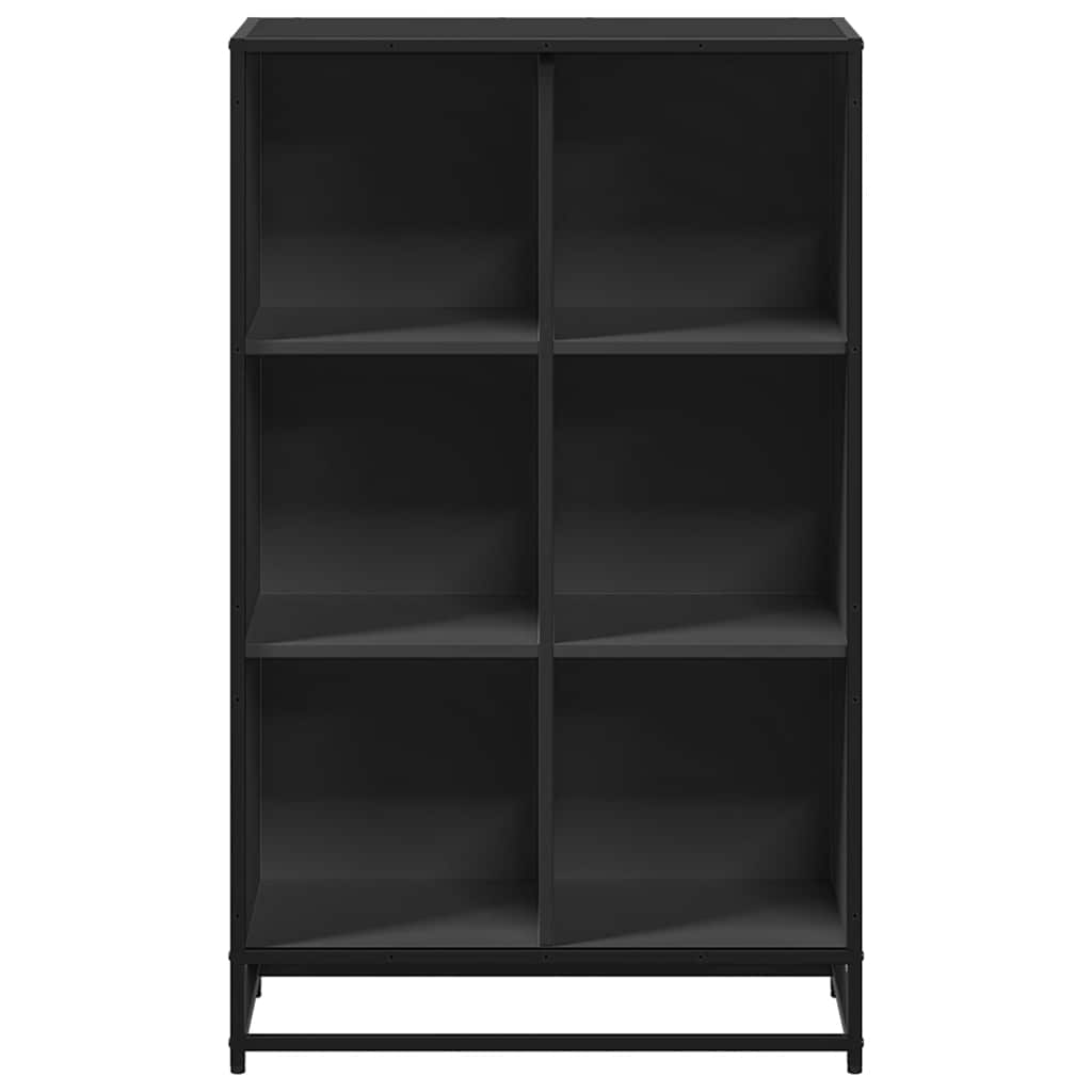 fekete szerelt fa könyvszekrény 65,5x33x107,5 cm
