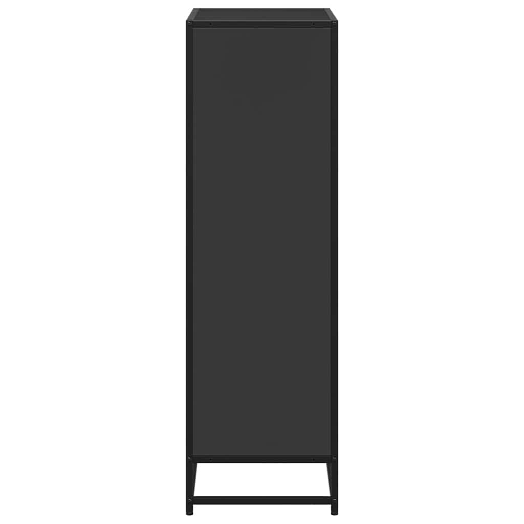 fekete szerelt fa könyvszekrény 65,5x33x107,5 cm