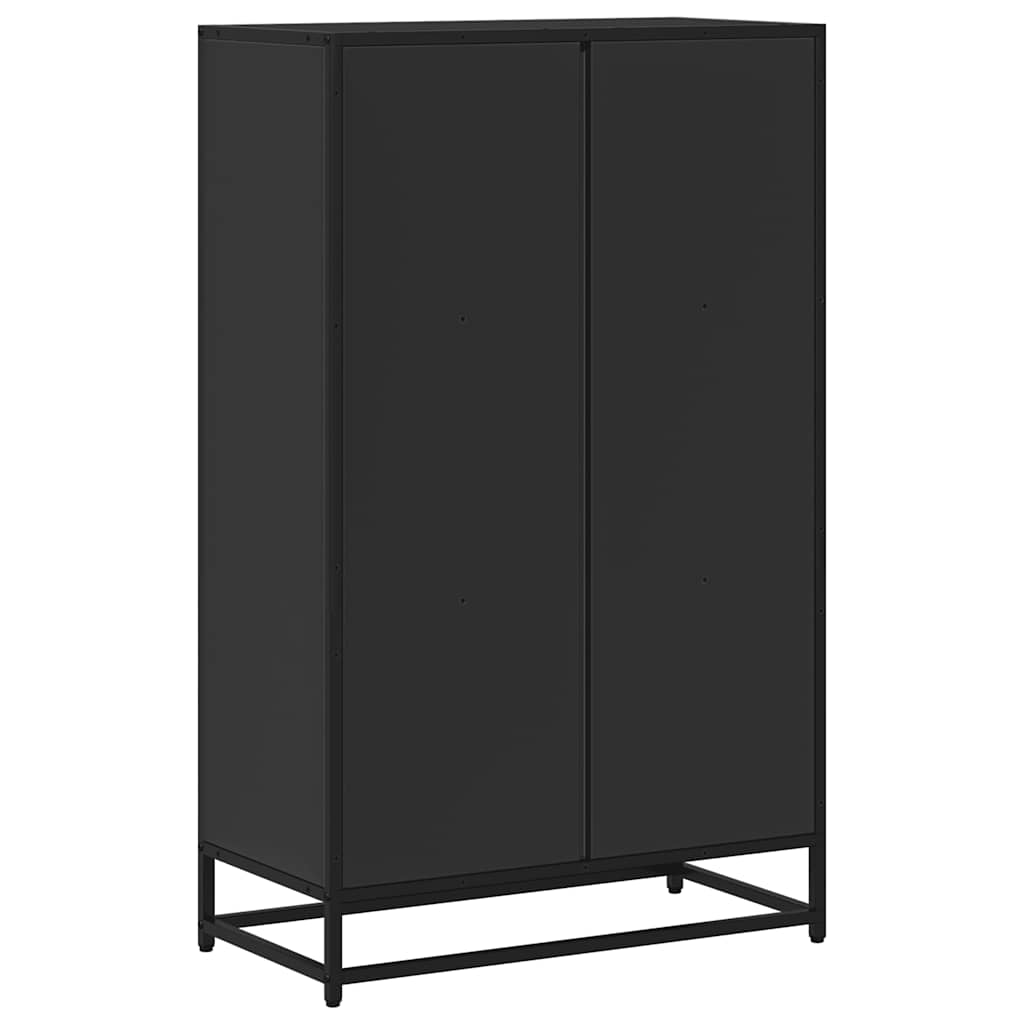 fekete szerelt fa könyvszekrény 65,5x33x107,5 cm