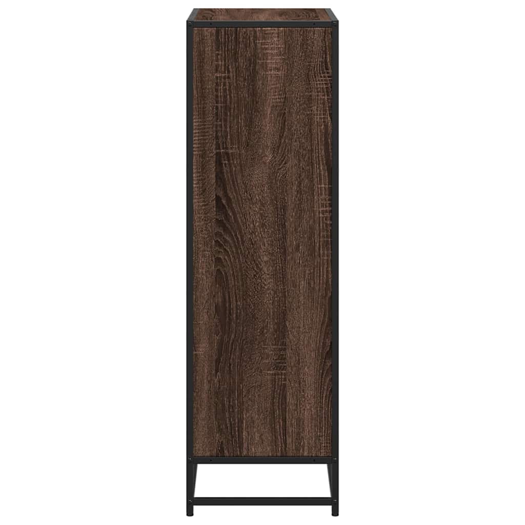 barna tölgyszínű szerelt fa könyvszekrény 65,5x33x107,5 cm