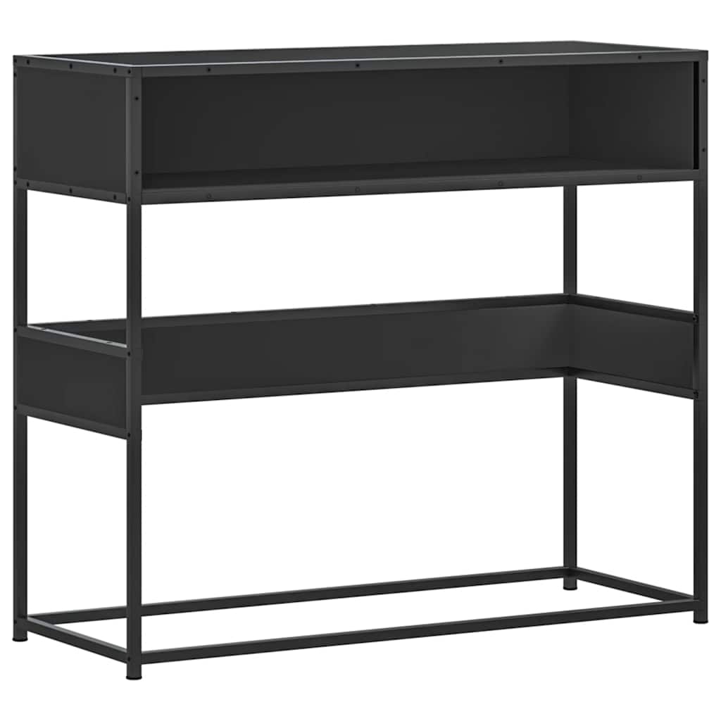 fekete szerelt fa tálalóasztal 90x35x80 cm