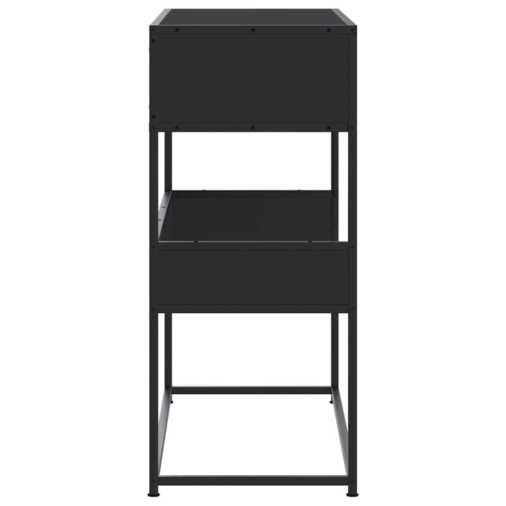 fekete szerelt fa tálalóasztal 90x35x80 cm