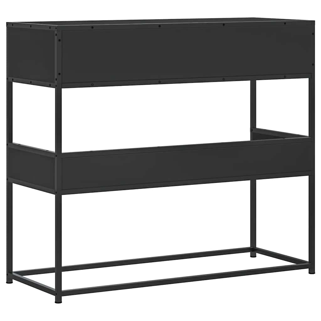 fekete szerelt fa tálalóasztal 90x35x80 cm