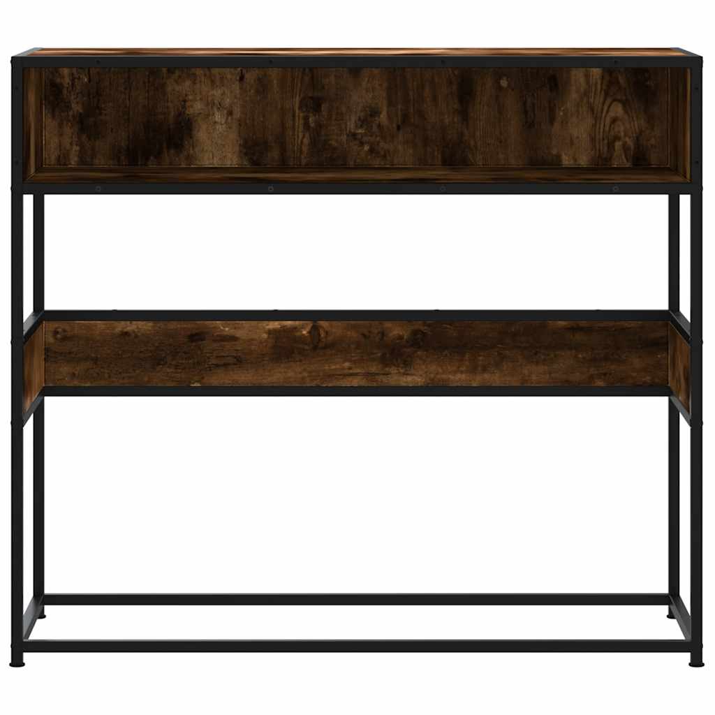 füstös tölgy színű szerelt fa tálalóasztal 90x35x80 cm