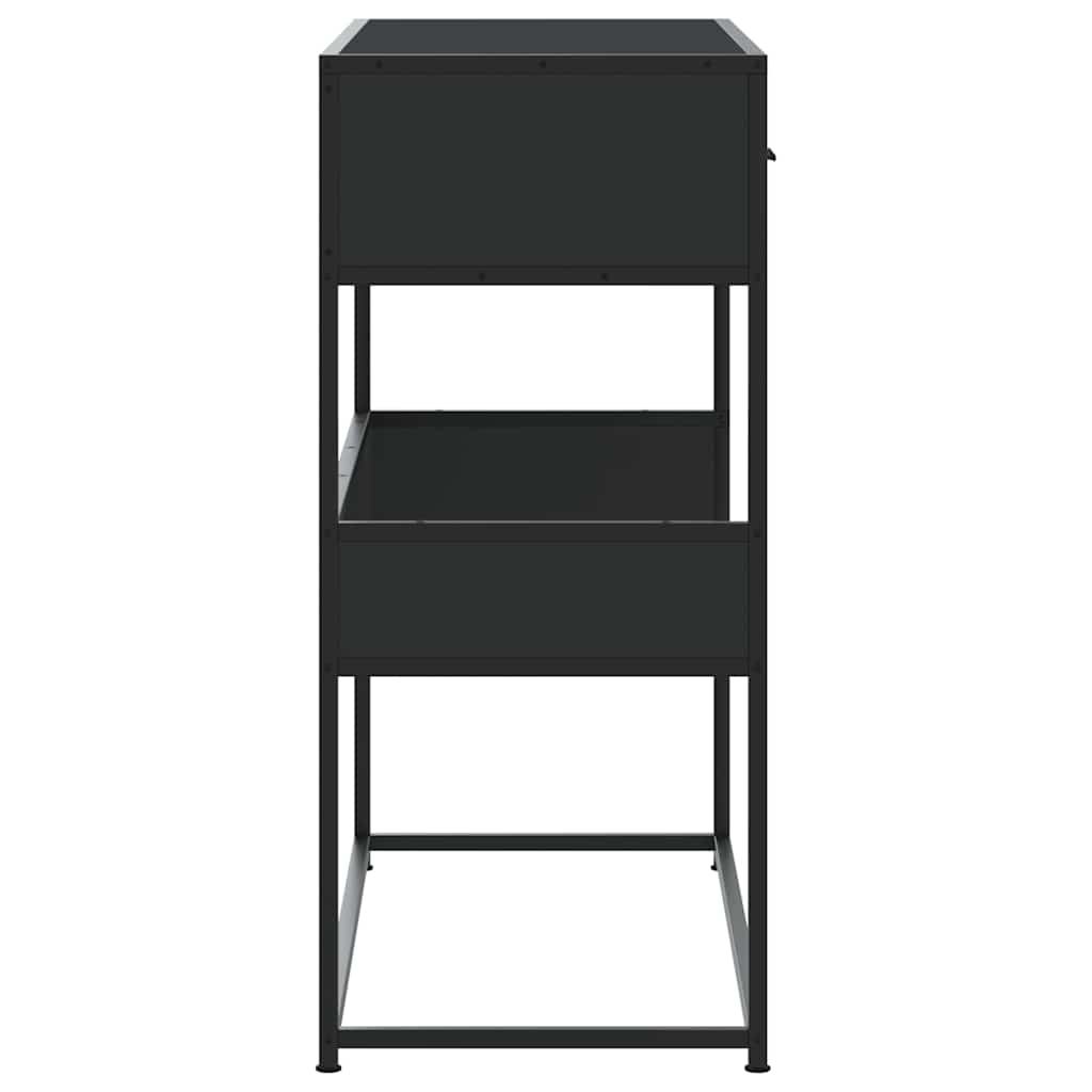 fekete szerelt fa tálalóasztal 90x35x80 cm