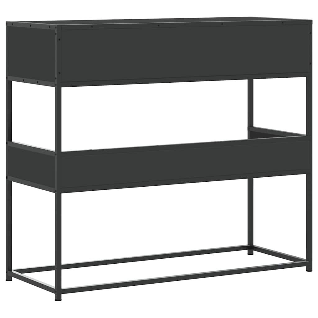 fekete szerelt fa tálalóasztal 90x35x80 cm