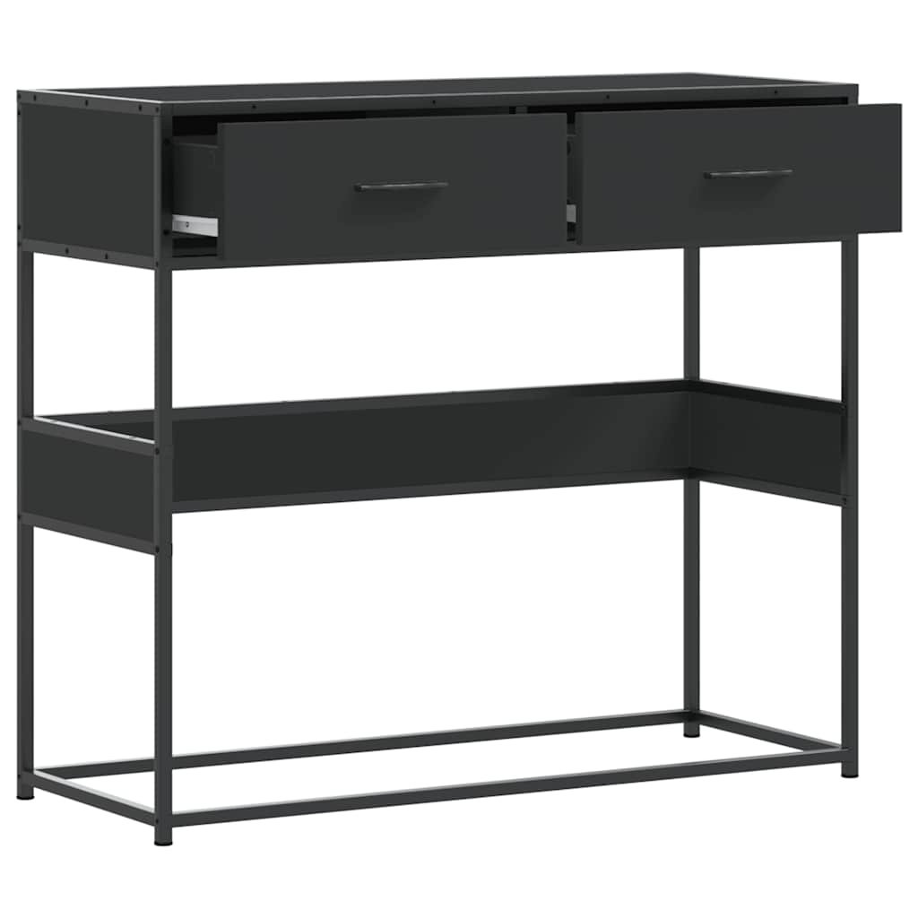 fekete szerelt fa tálalóasztal 90x35x80 cm