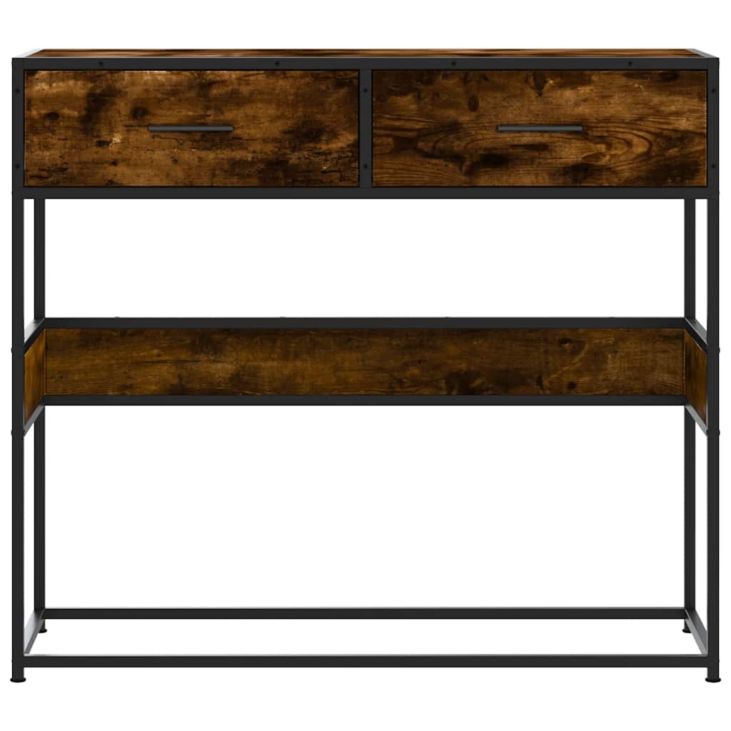 füstös tölgy színű szerelt fa tálalóasztal 90x35x80 cm