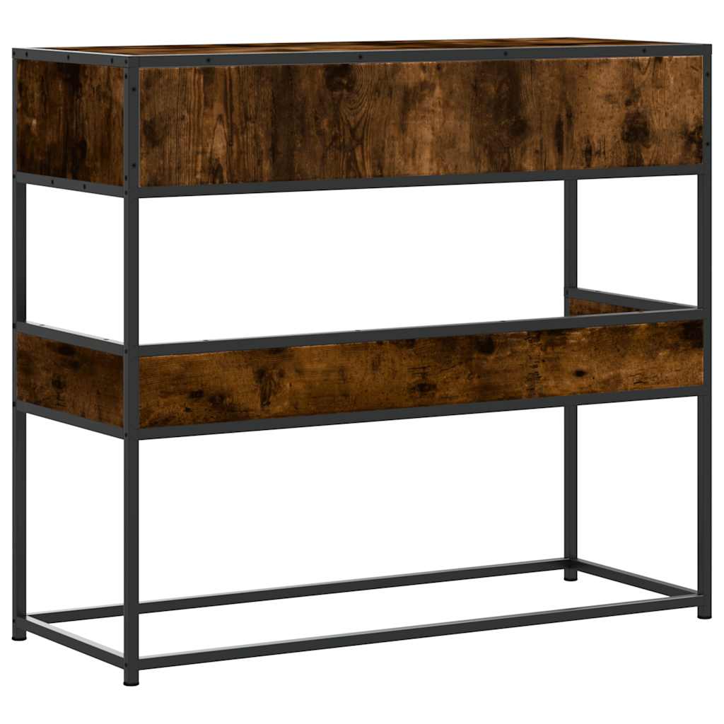 füstös tölgy színű szerelt fa tálalóasztal 90x35x80 cm