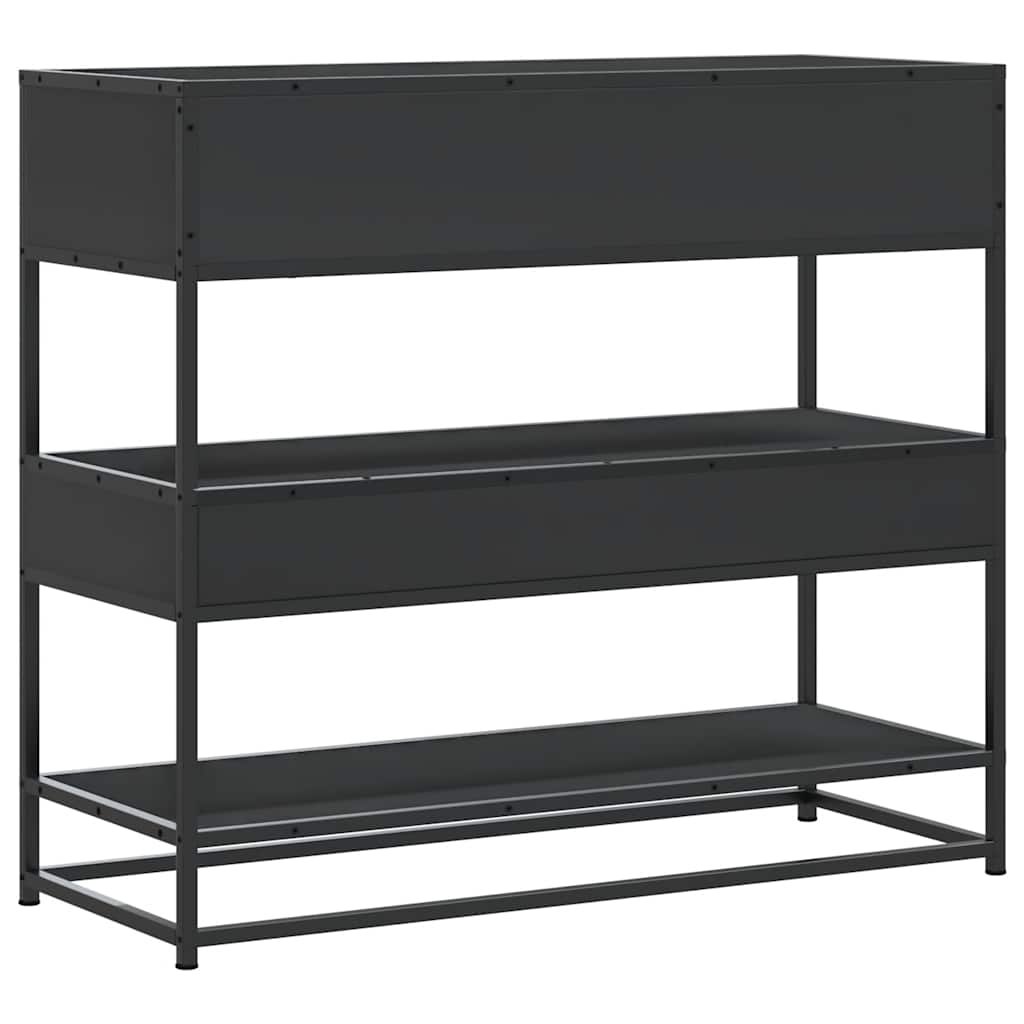 fekete szerelt fa tálalóasztal 90x35x80 cm