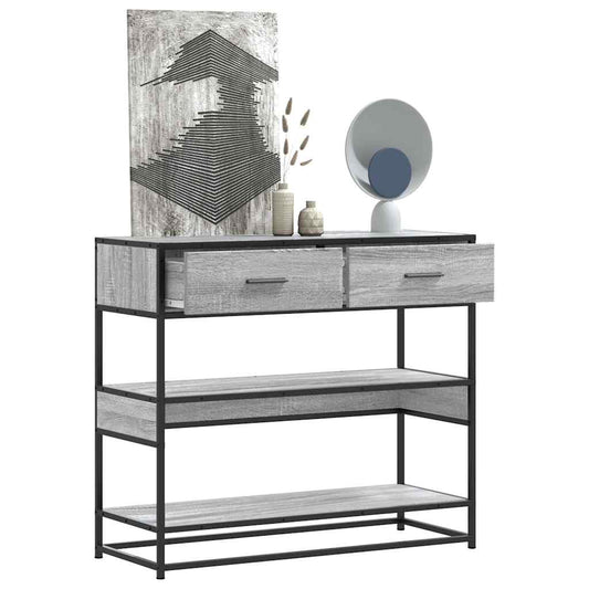 szürke sonoma színű szerelt fa tálalóasztal 90x35x80 cm