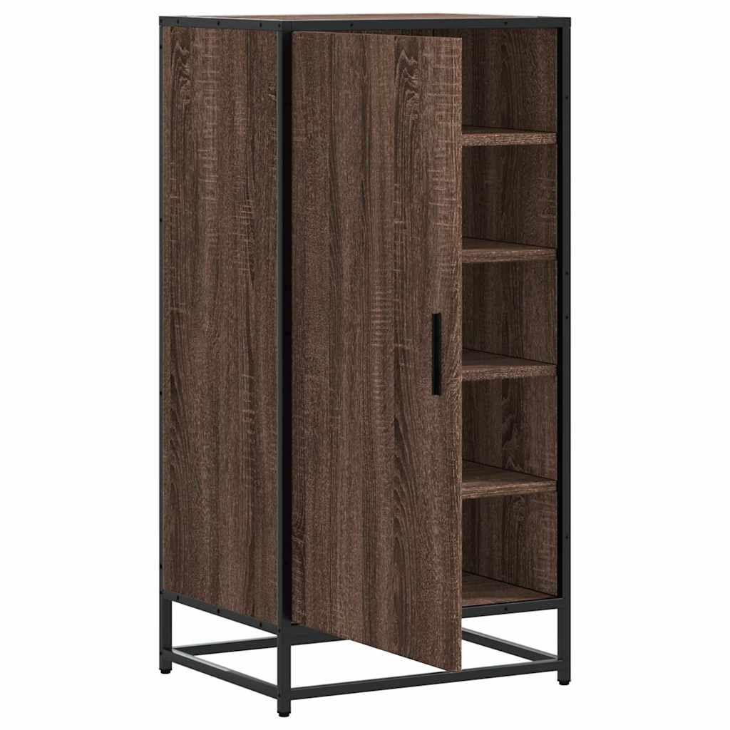 barna tölgy színű szerelt fa cipőtartó 48x38x97,5 cm
