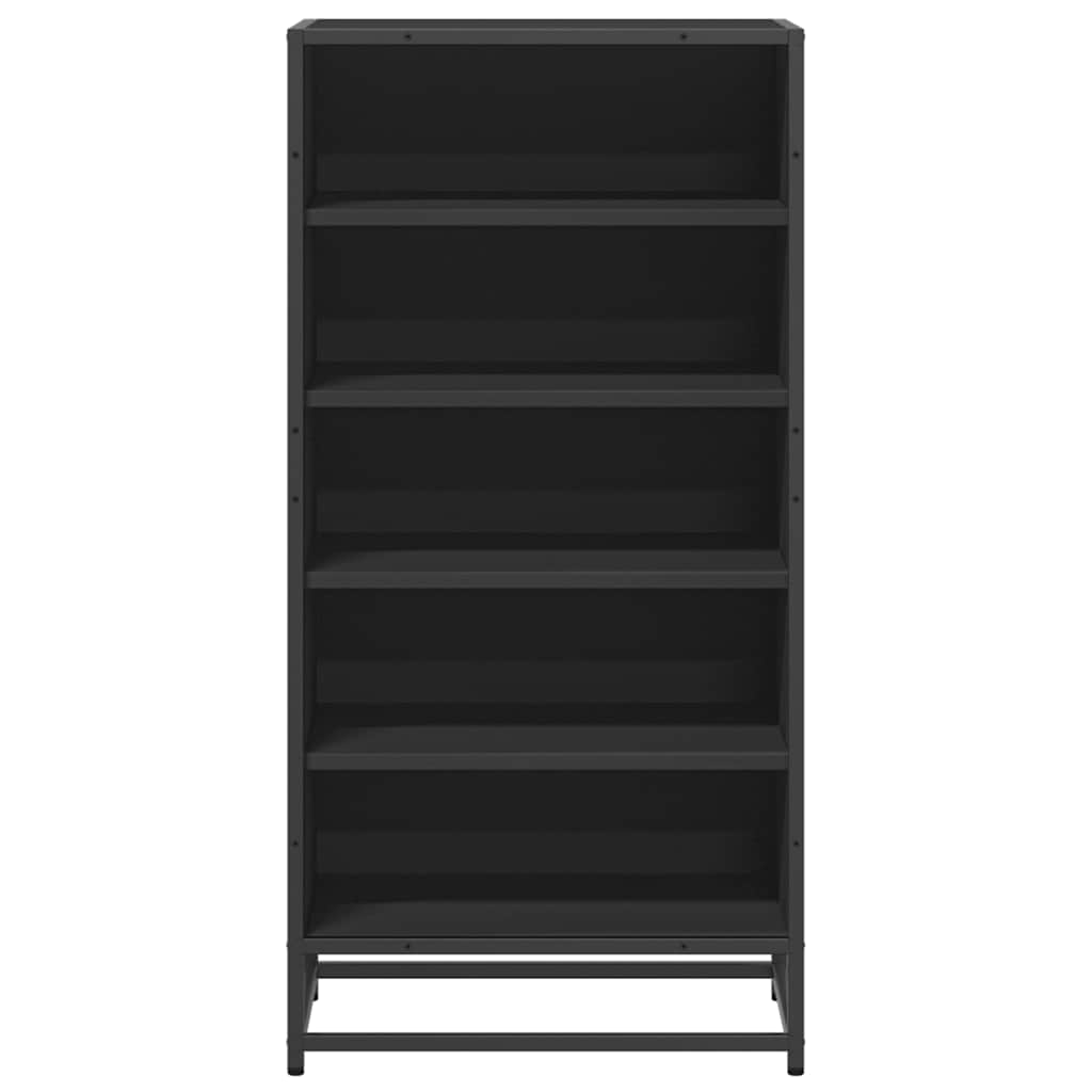 fekete szerelt fa cipőtároló szekrény 48x38x97,5 cm