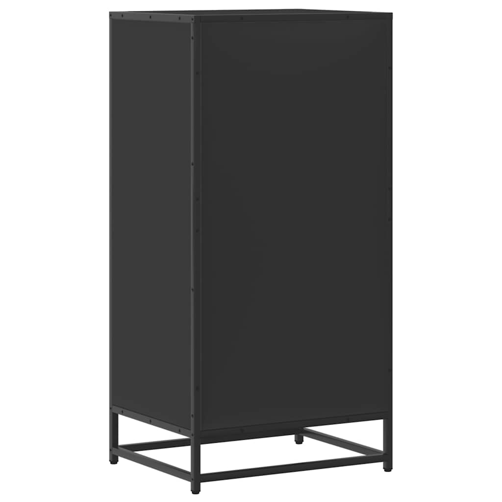 fekete szerelt fa cipőtároló szekrény 48x38x97,5 cm
