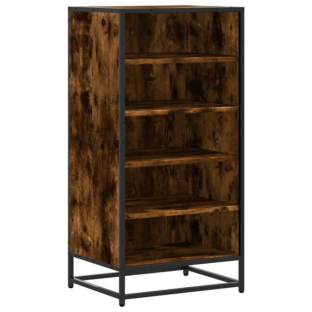 füstös tölgy színű szerelt fa cipőtartó 48x38x97,5 cm