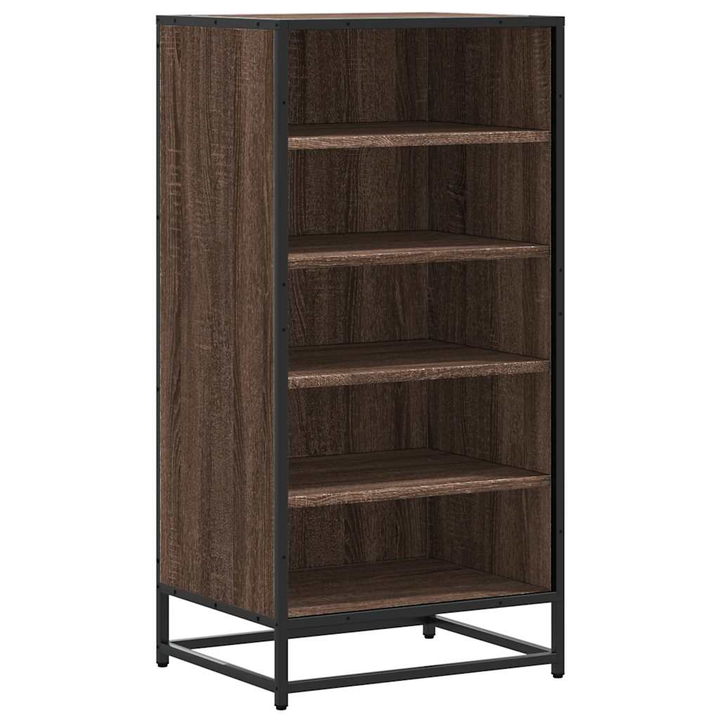 barna tölgy színű szerelt fa cipőtartó 48x38x97,5 cm