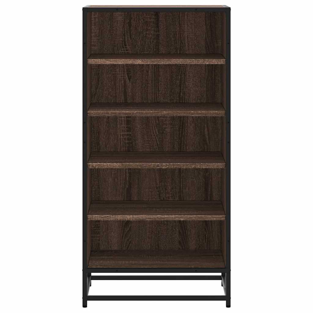 barna tölgy színű szerelt fa cipőtartó 48x38x97,5 cm