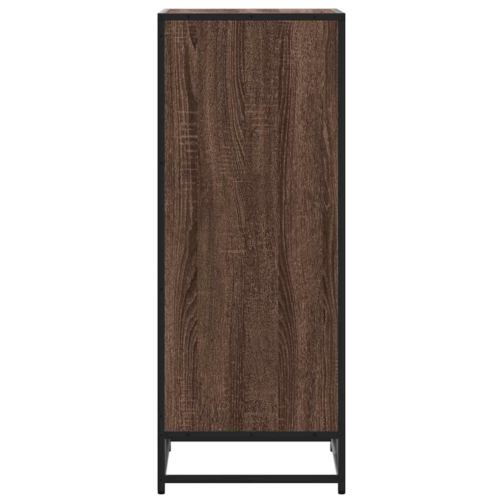 barna tölgy színű szerelt fa cipőtartó 48x38x97,5 cm