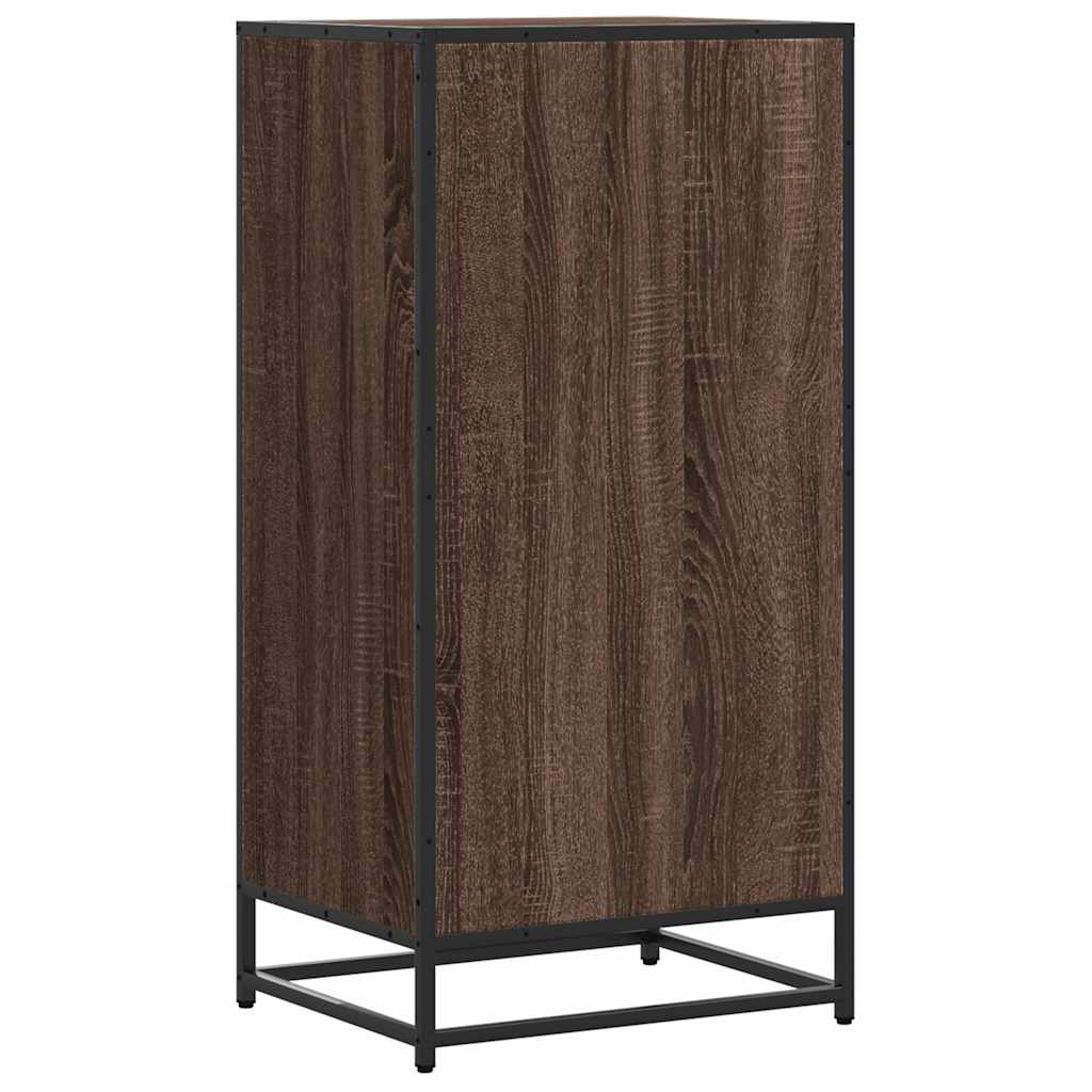 barna tölgy színű szerelt fa cipőtartó 48x38x97,5 cm