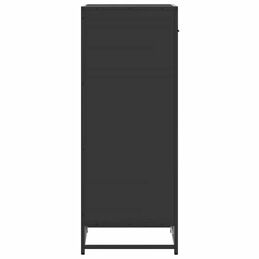 fekete szerelt fa cipőtároló szekrény 48x38x97,5 cm