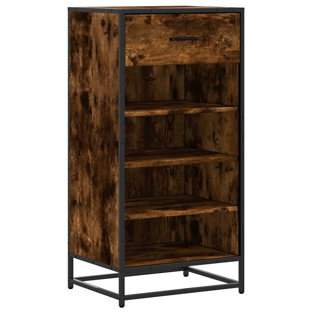 füstös tölgy színű szerelt fa cipőtartó 48x38x97,5 cm