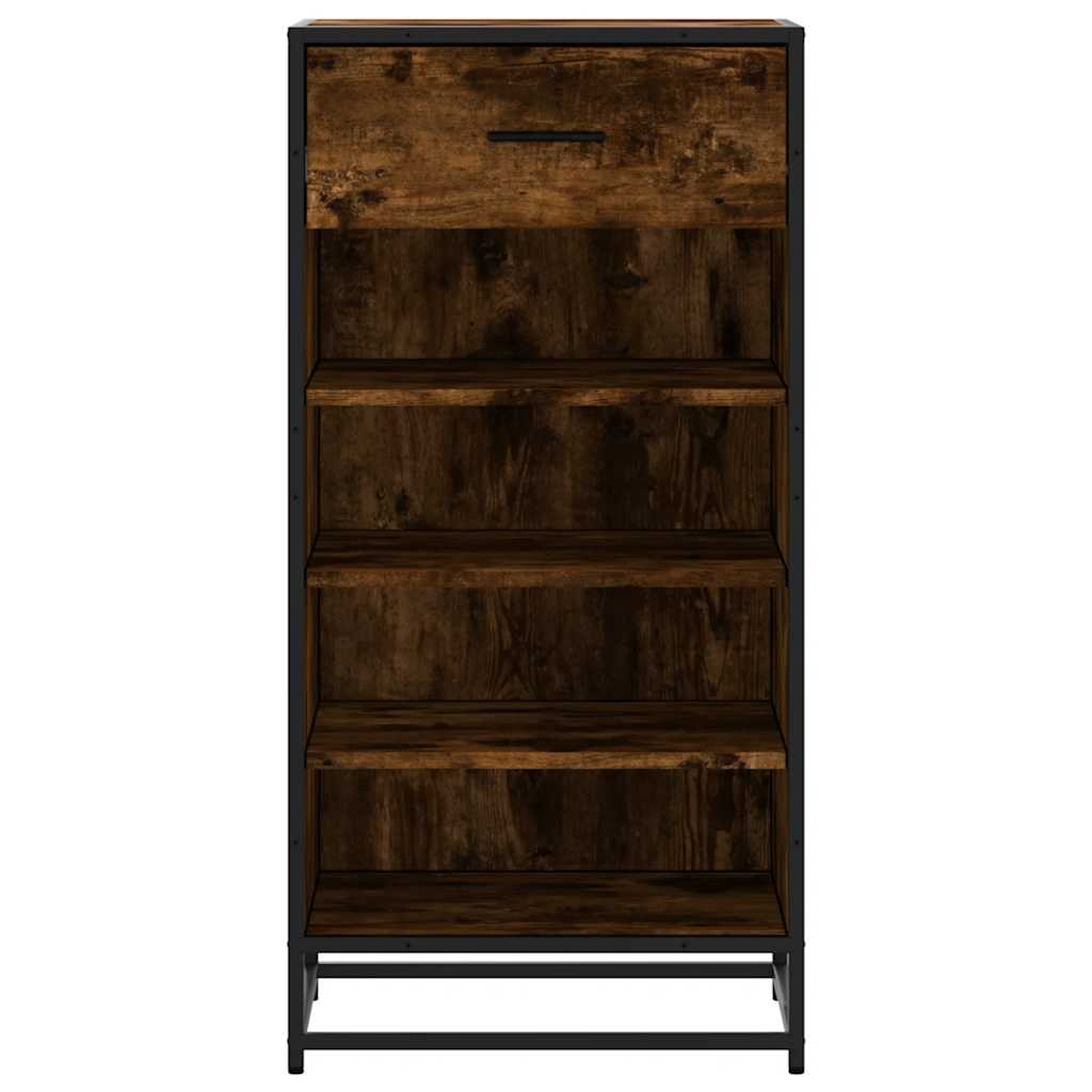 füstös tölgy színű szerelt fa cipőtartó 48x38x97,5 cm