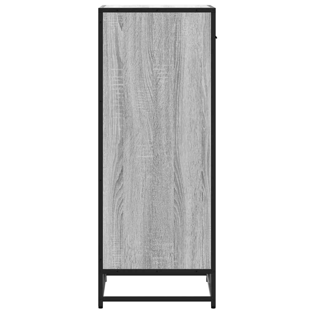 szürke sonoma színű szerelt fa cipőtartó 48x38x97,5 cm