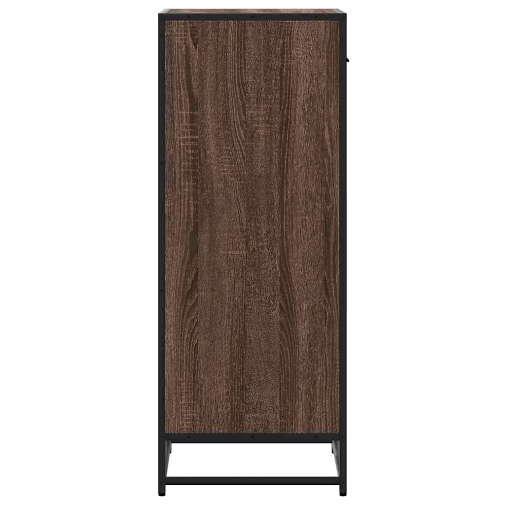 barna tölgy színű szerelt fa cipőtartó 48x38x97,5 cm