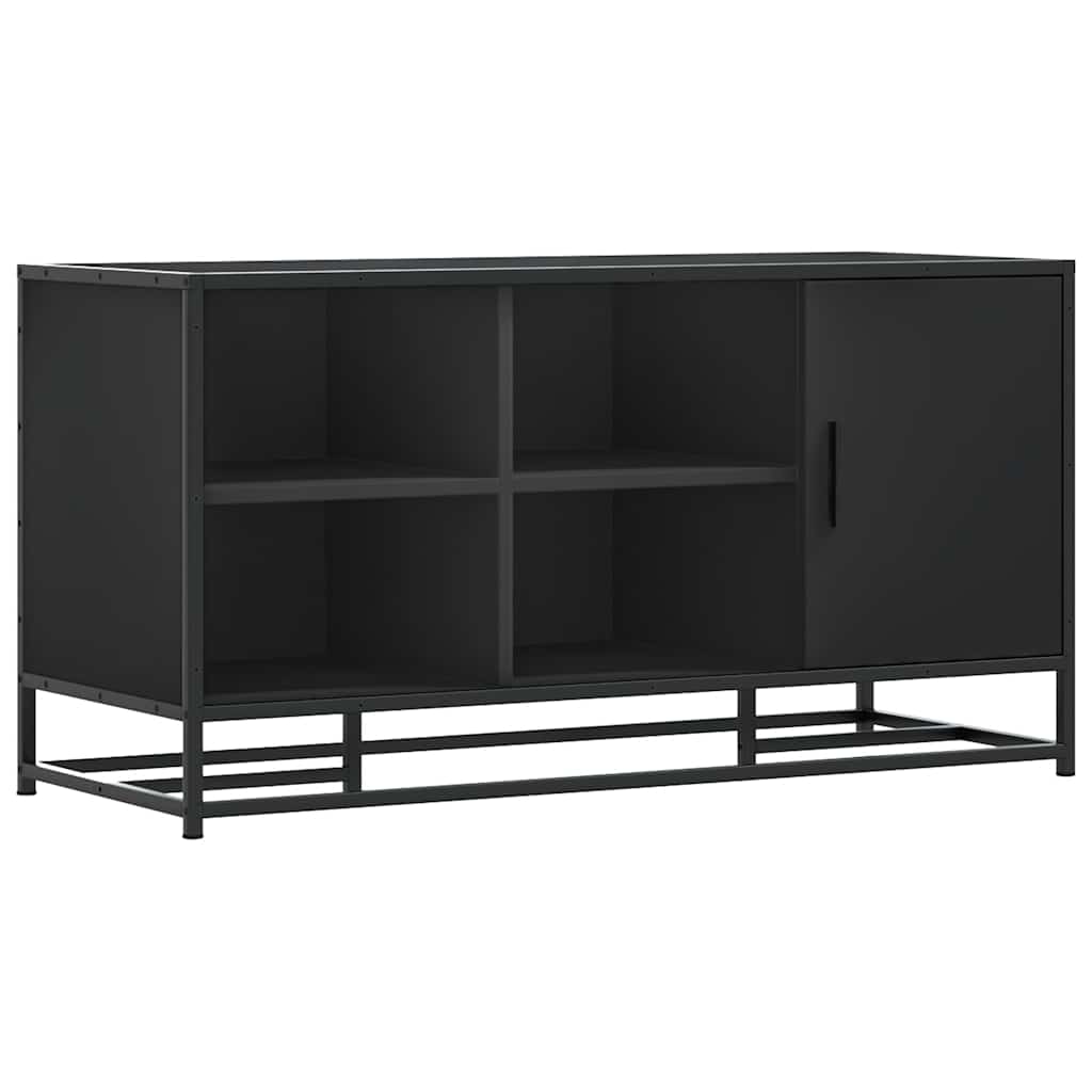 Cipőpad Fekete 100x40x53,5 cm Fából és fémből készült pad