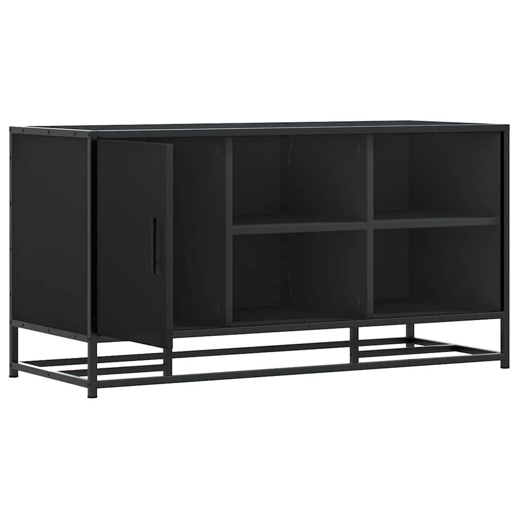 Cipőpad Fekete 100x40x53,5 cm Fából és fémből készült pad