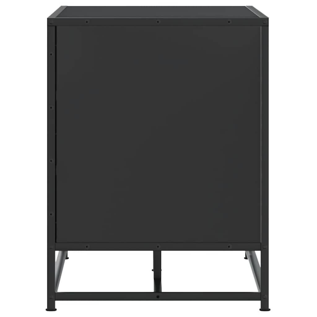 Cipőpad Fekete 100x40x53,5 cm Fából és fémből készült pad