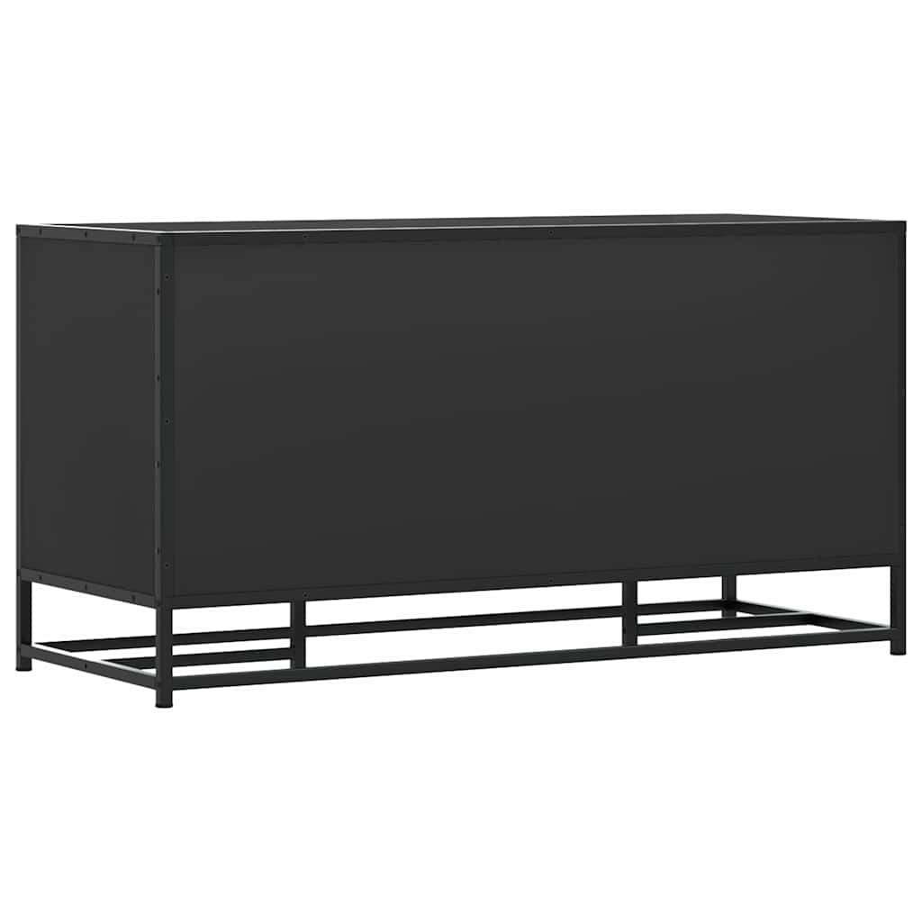 Cipőpad Fekete 100x40x53,5 cm Fából és fémből készült pad