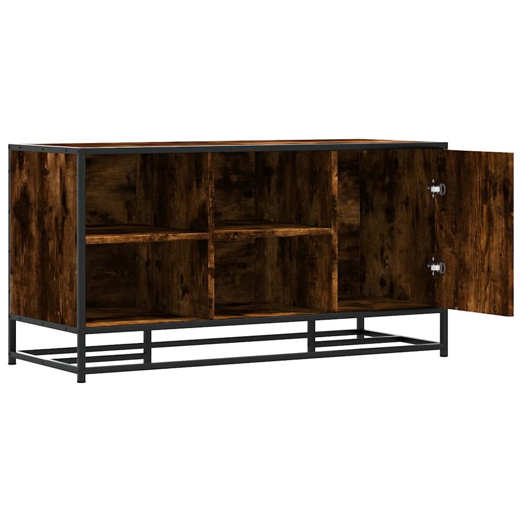cipőpad füstölt tölgy 100x40x53,5 cm fából és fémből készült