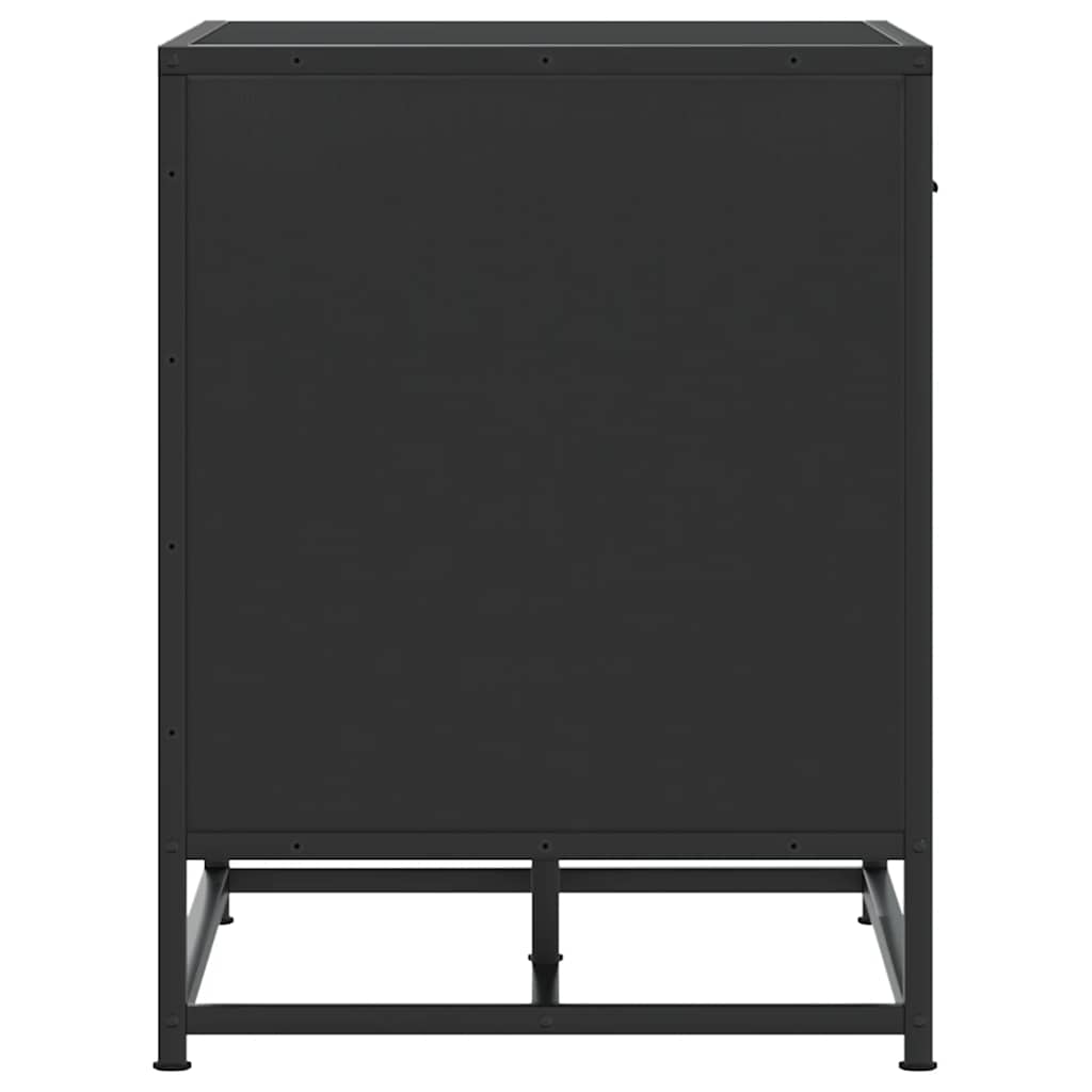 Cipőpad Fekete 60x40x53,5 cm Fából és fémből készült pad