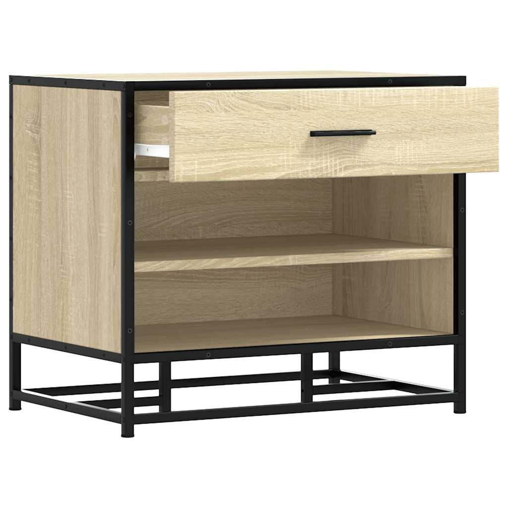 cipőpad Sonoma tölgy 60x40x53,5 cm Gépelt fa és fém