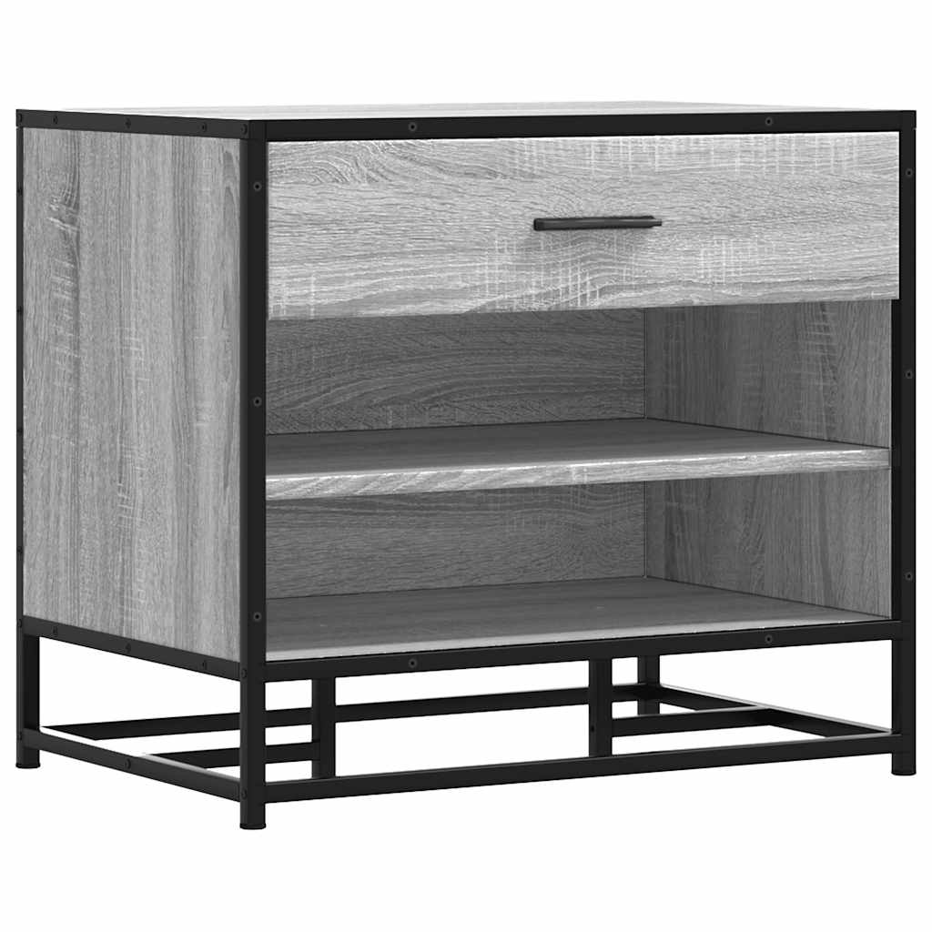 cipőpad szürke Sonoma 60x40x53,5 cm Gépi fa és fém