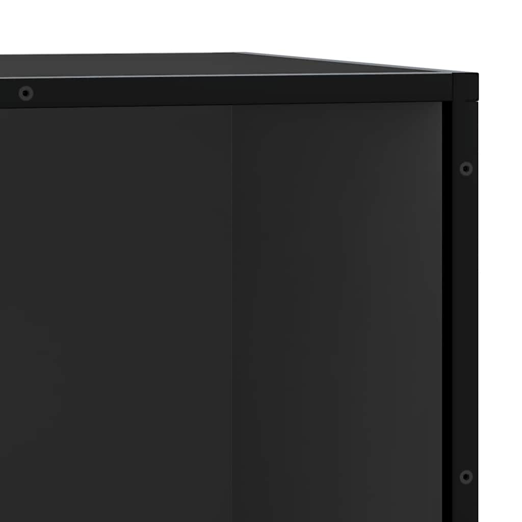 Cipőpad Fekete 80x40x53,5 cm Fából és fémből készült pad