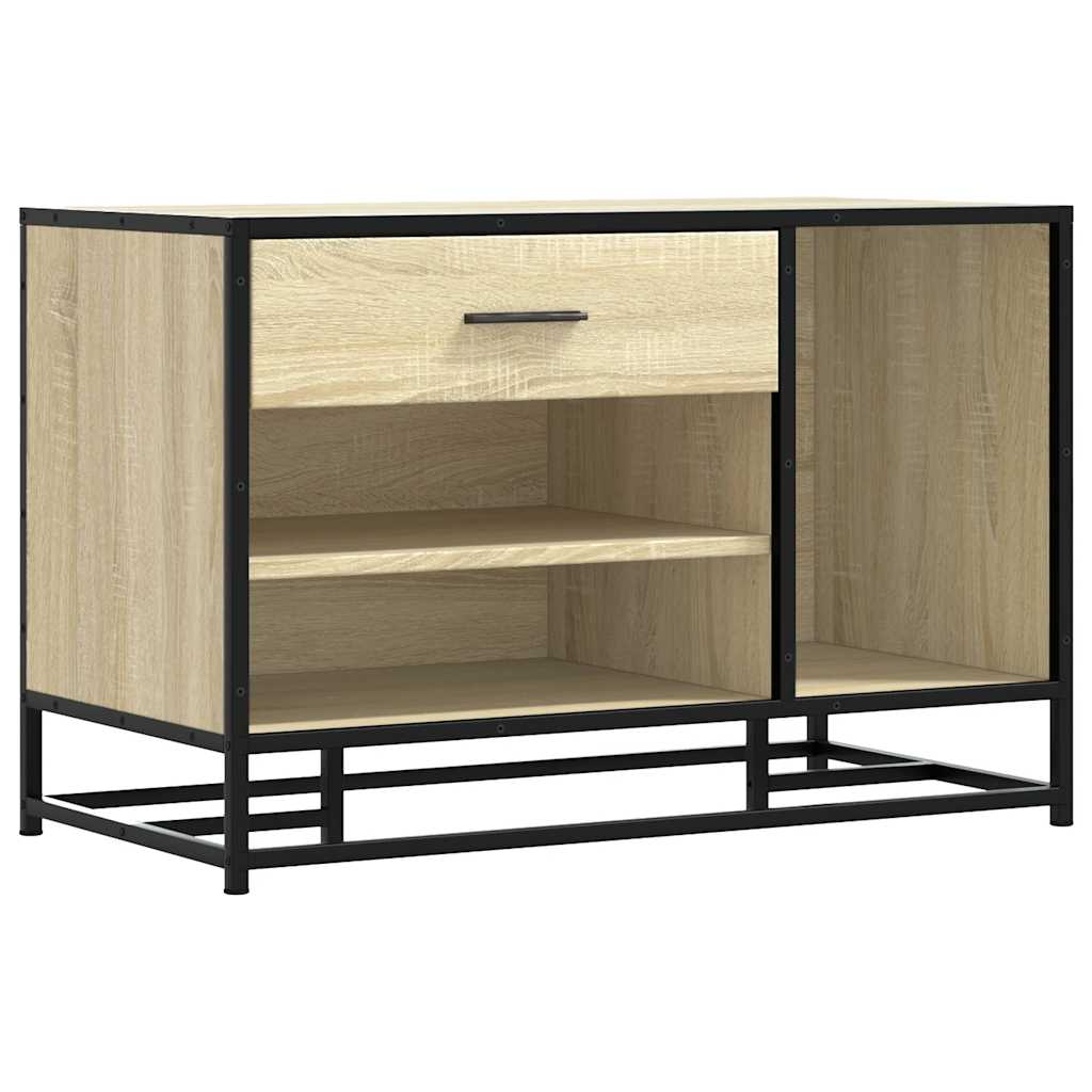 cipőpad Sonoma tölgy 80x40x53,5 cm Gépelt fa és fém