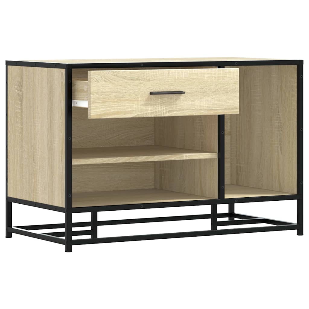 cipőpad Sonoma tölgy 80x40x53,5 cm Gépelt fa és fém