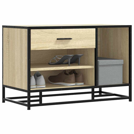 cipőpad Sonoma tölgy 80x40x53,5 cm Gépelt fa és fém