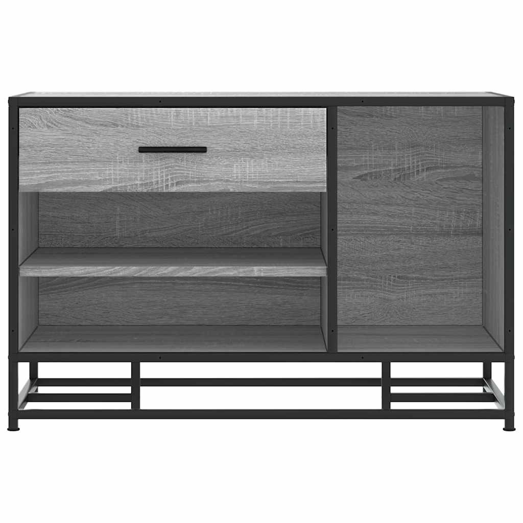 cipőpad szürke Sonoma 80x40x53,5 cm Gépi fa és fém