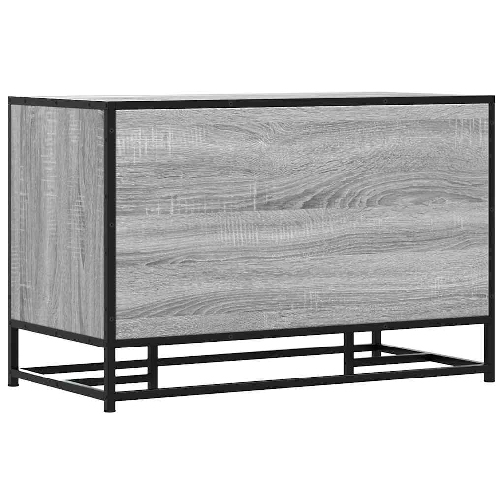 cipőpad szürke Sonoma 80x40x53,5 cm Gépi fa és fém
